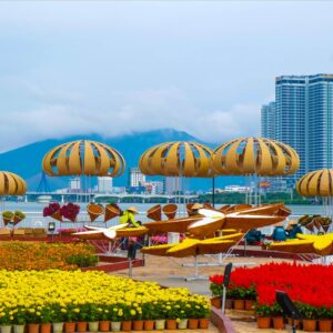 Đường phố được trang trí rực rỡ đón xuân